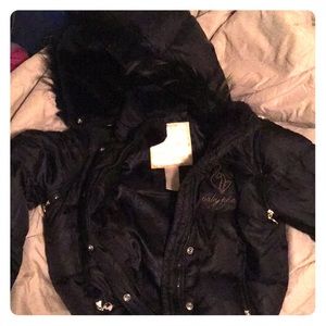 Black Baby Phat, Fur, Hooded Jacket, XS